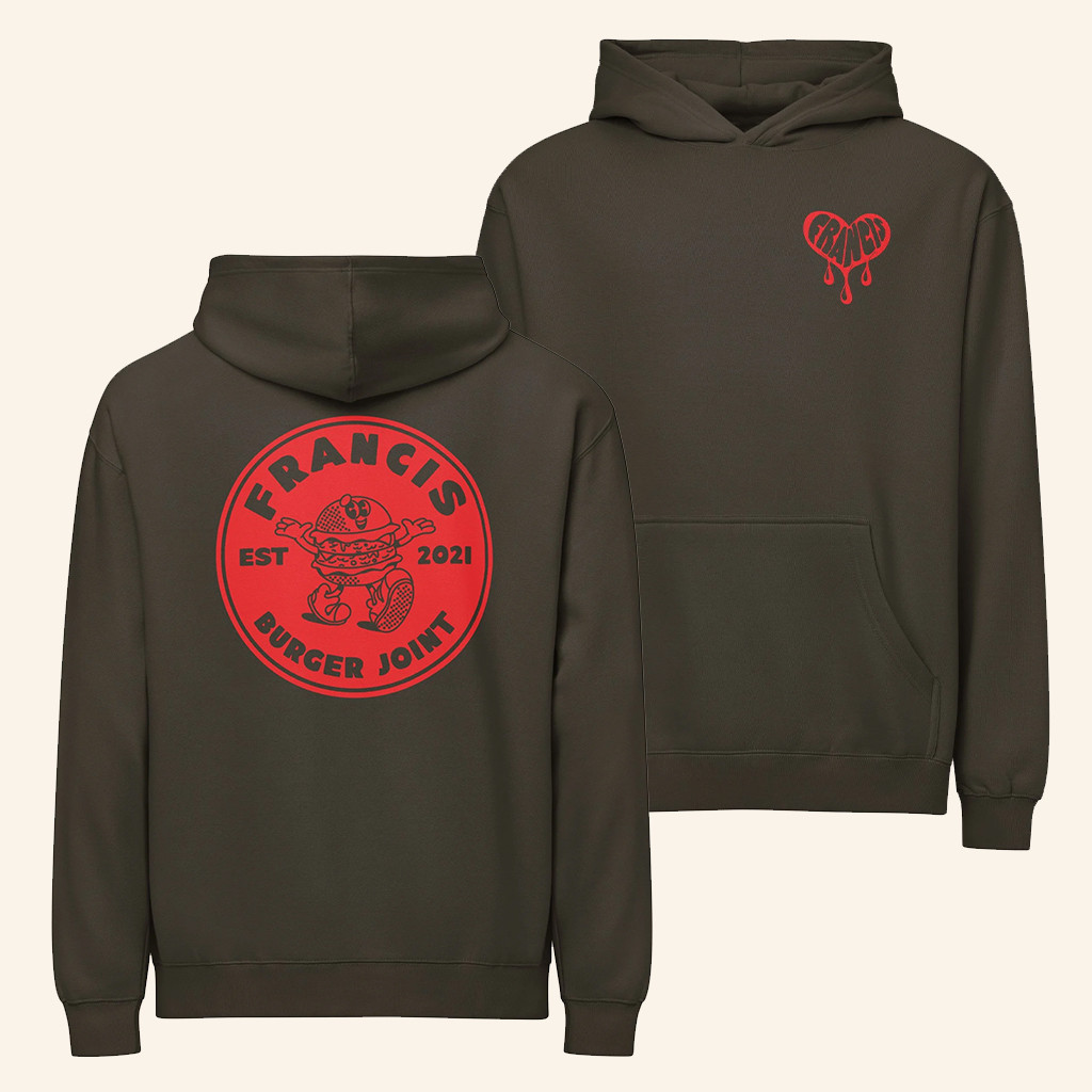Francis Burger Joint Merch Francis Bleeding Heart Hoodie Gifts For Brothers