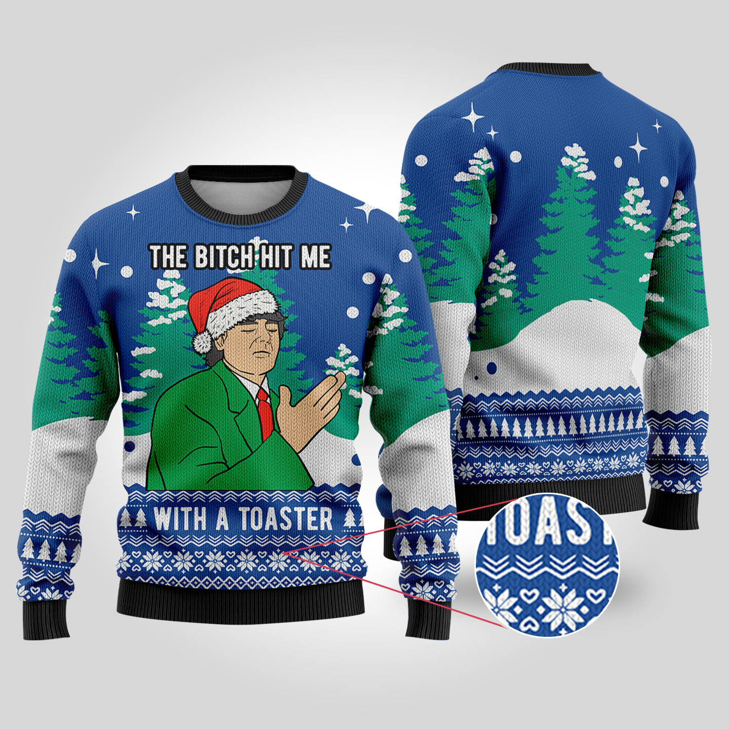 Frank Cross Scrooged Ugly Christmas Sweater Royal Merry Christmas Sweatshirt for Holiday Fun