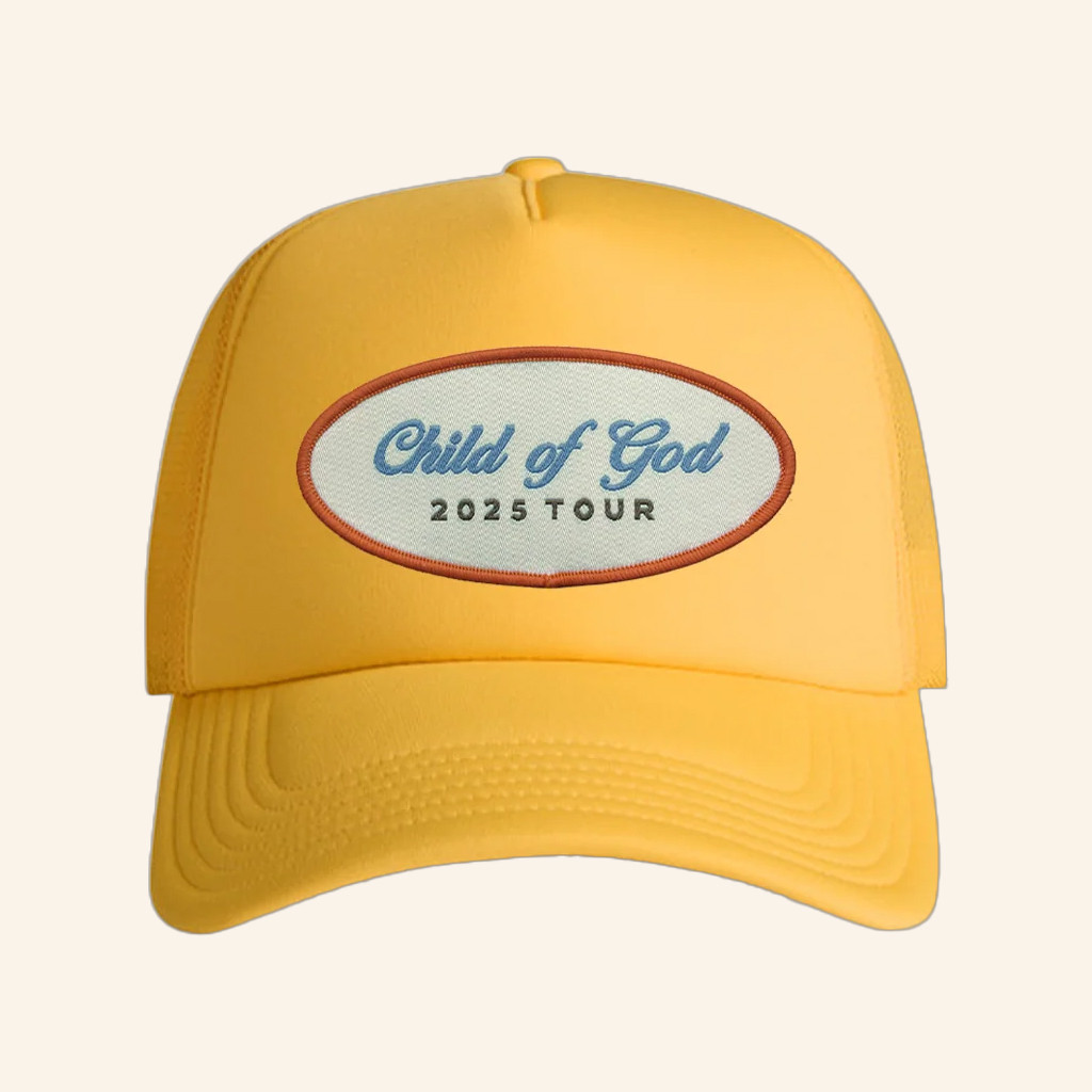 Frank Merch Child Of God 2025 Tour Trucker Hat Embroidered Religious Christmas Gifts