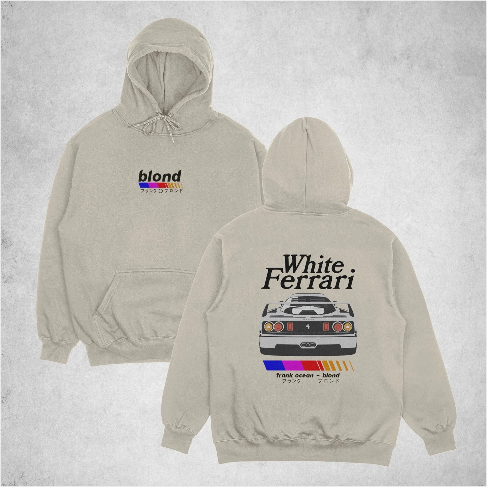 Frank Ocean Blond White Ferrari Hoodie, Inspired Blond Album Hoodie Gifts For Her Trendy Merch