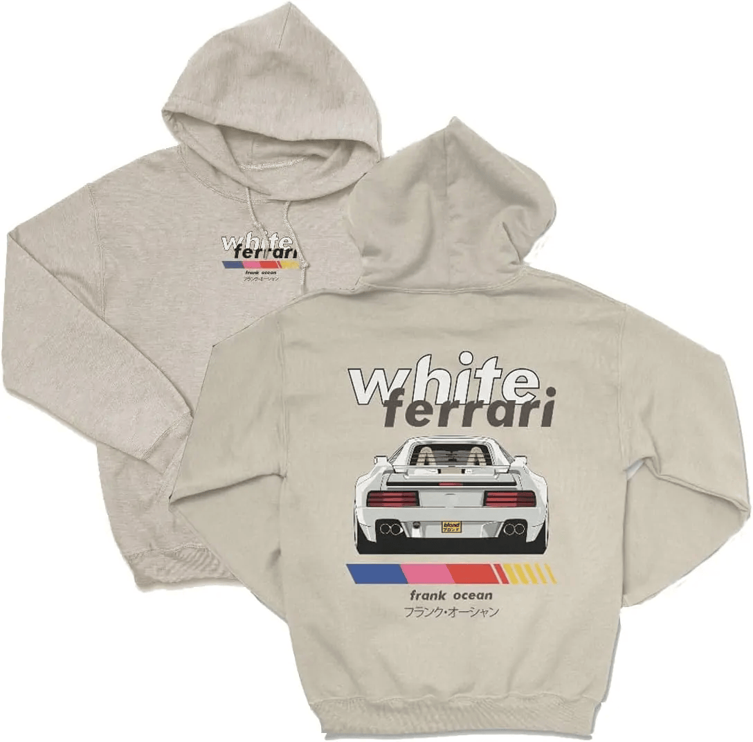Frank Ocean Merch White Ferrari Hoodie Concert Tour Merchandise Fan Gifts For Him