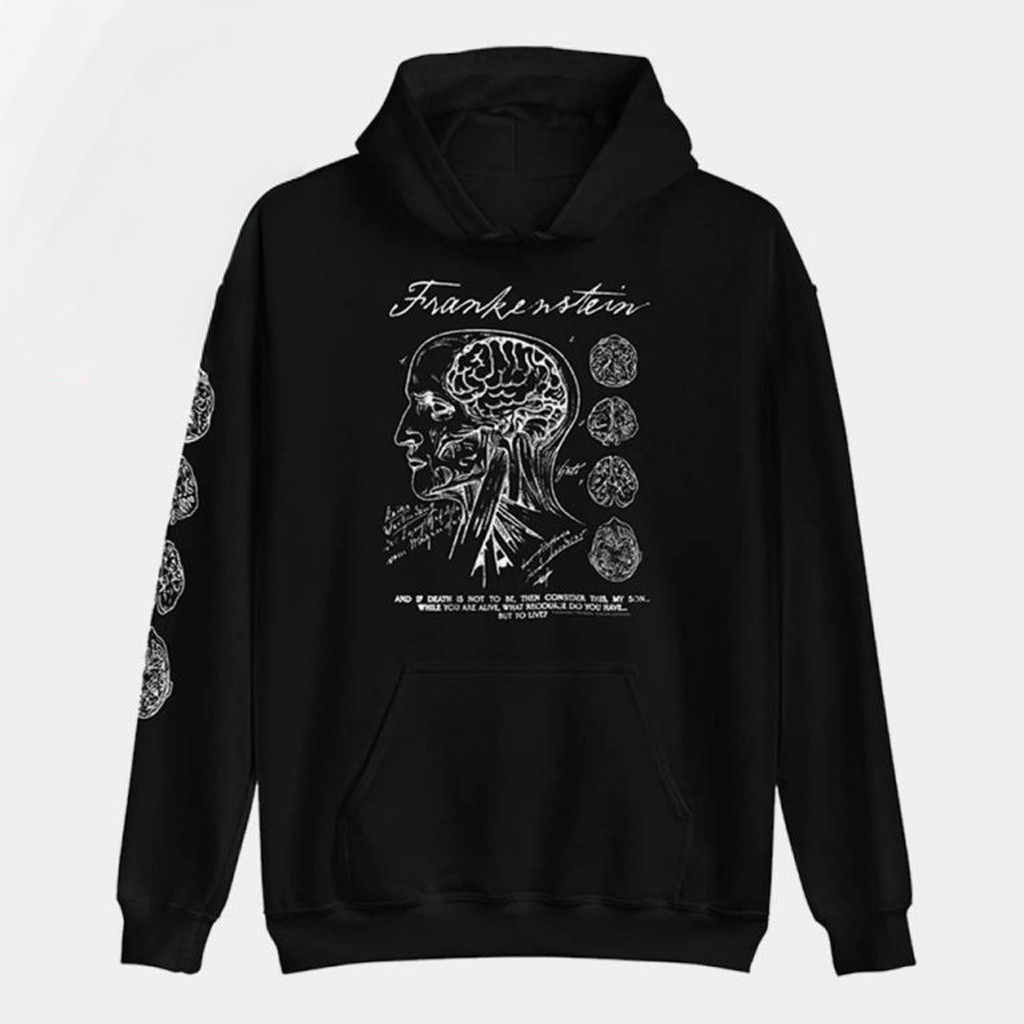Frankenstein Anatomy Drawing Hoodie Frankenstein Merch Gifts For Horror Movie Lovers