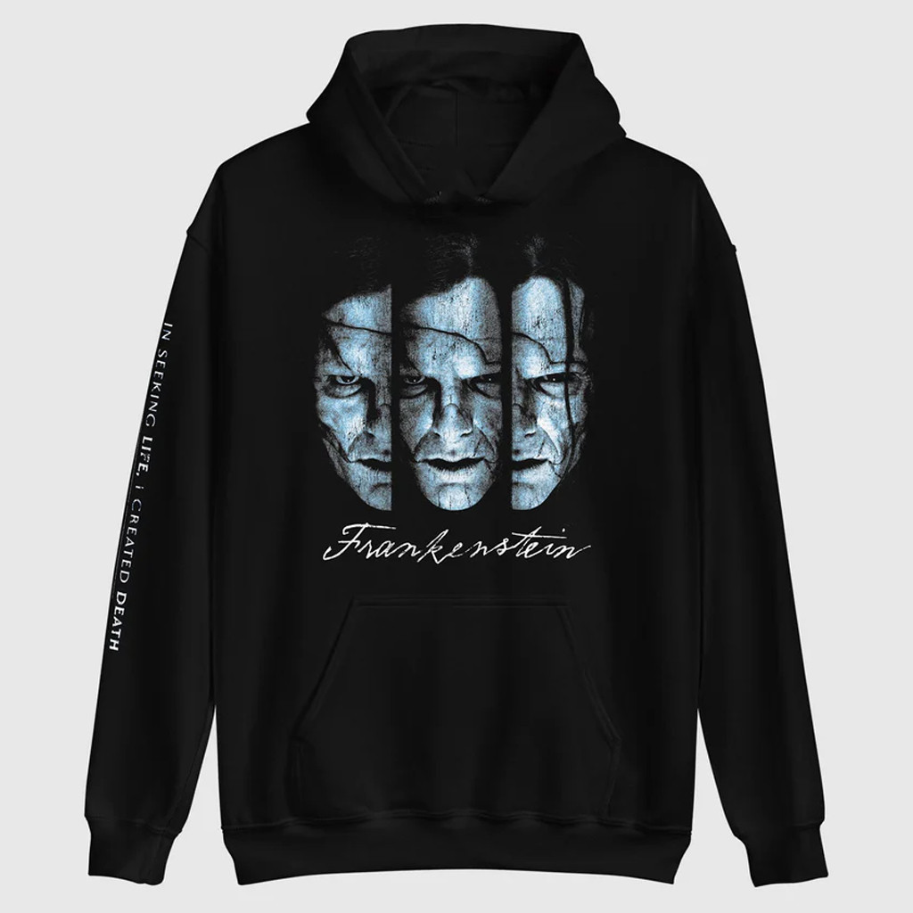Frankenstein In Seeking Life I Created Death Hoodie Frankenstein Merch Gifts For Horror Lovers