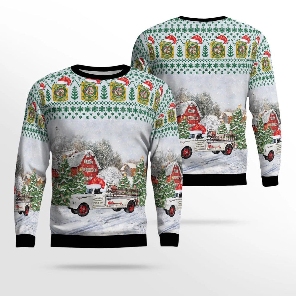 Franklintown York County Pennsylvania Franklintown Community Fire Co Christmas Ugly Sweater Xmas Unisex Sweater Christmas Gifts For Men Women