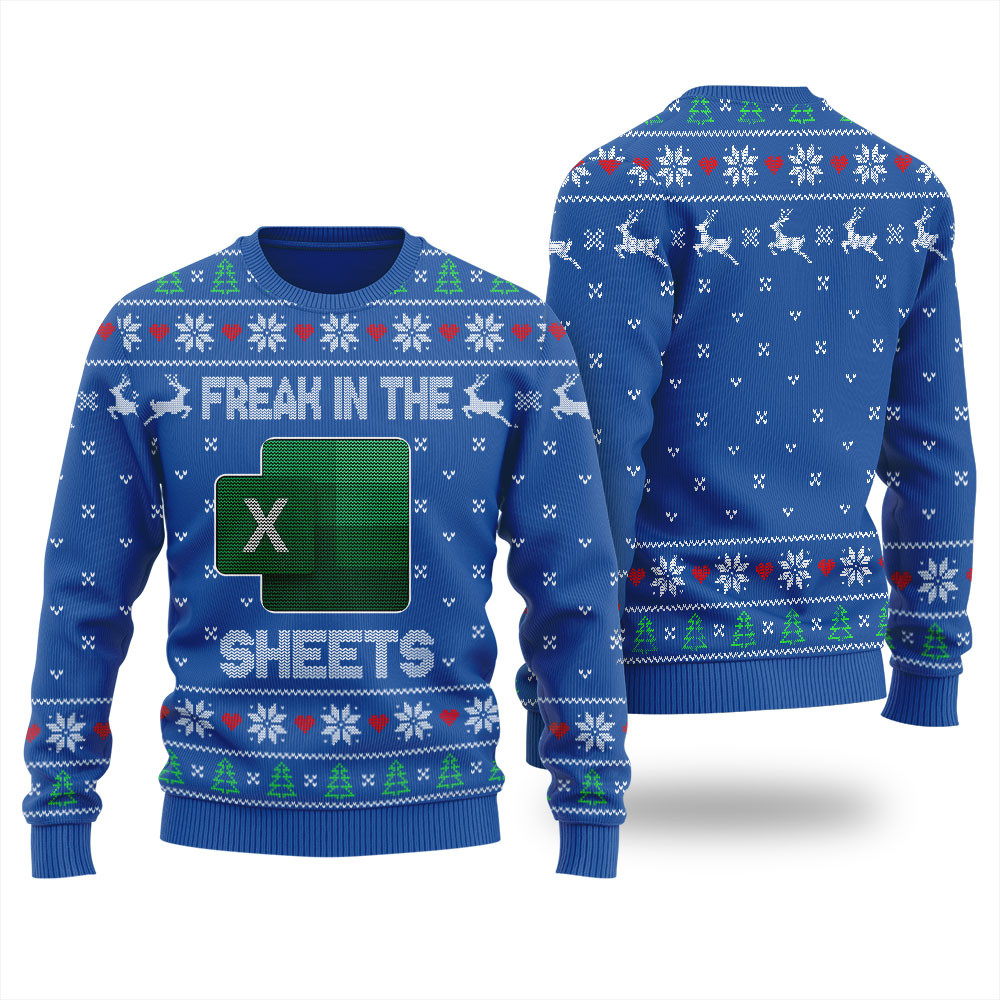 Freak In The Excel Sheets Funny Accountant Christmas Sweater For Women Special Merch Gift Idea for Festive Celebrations