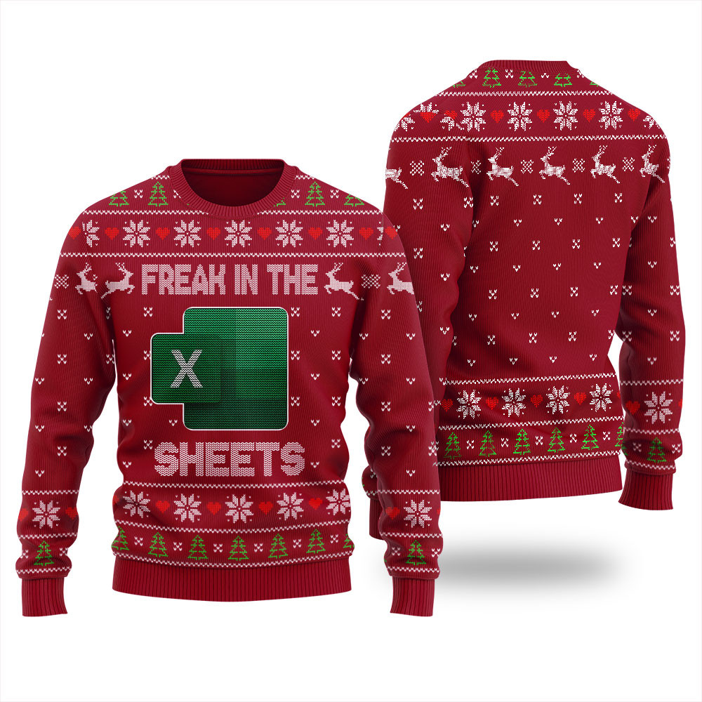 Freak In The Sheets Excel Mens Christmas Sweater Best Gift Idea for Christmas Enthusiasts