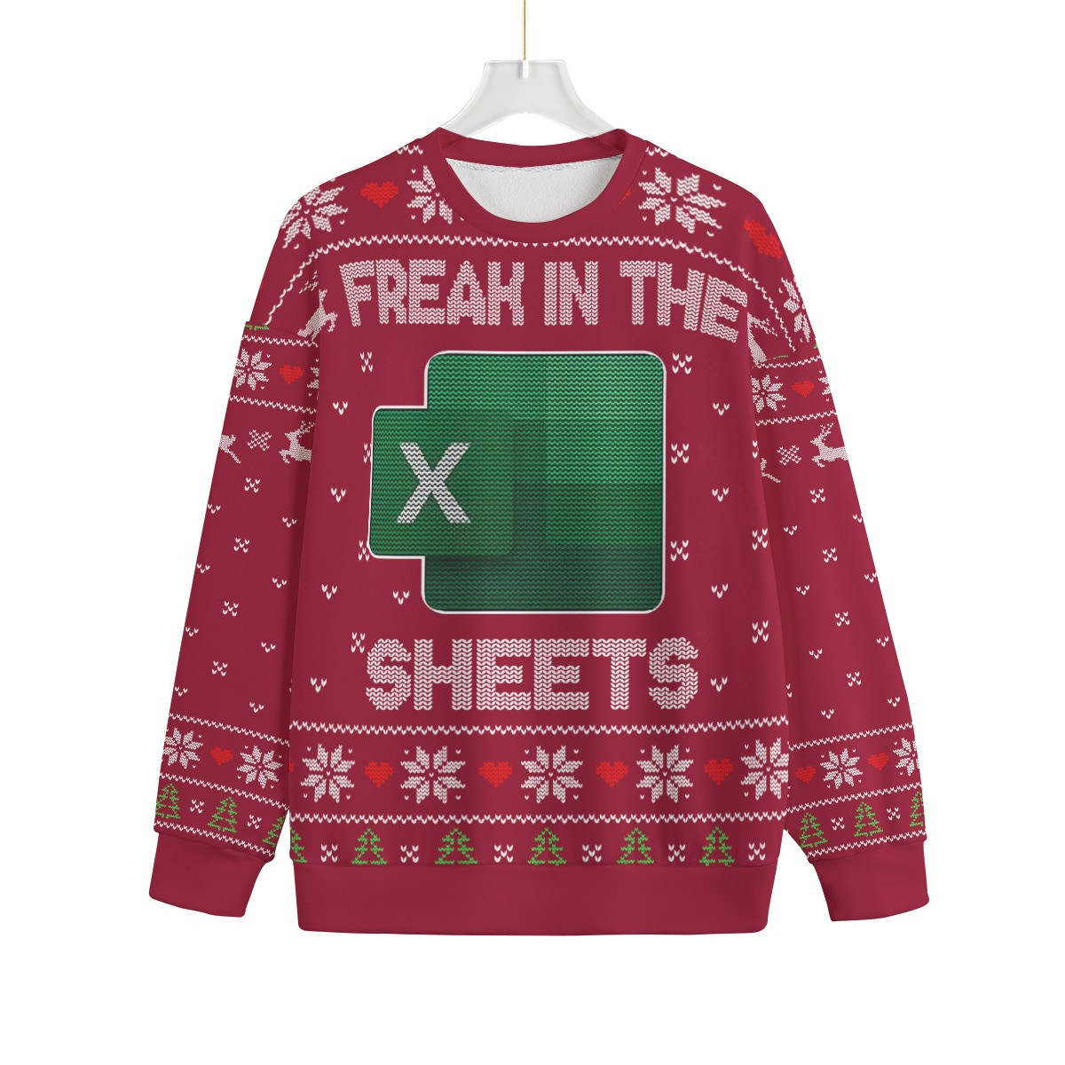 Freak In The Sheets Womens Plus Size Ugly Christmas Sweater Funny Xmas Sweater for Ugly Sweater Parties