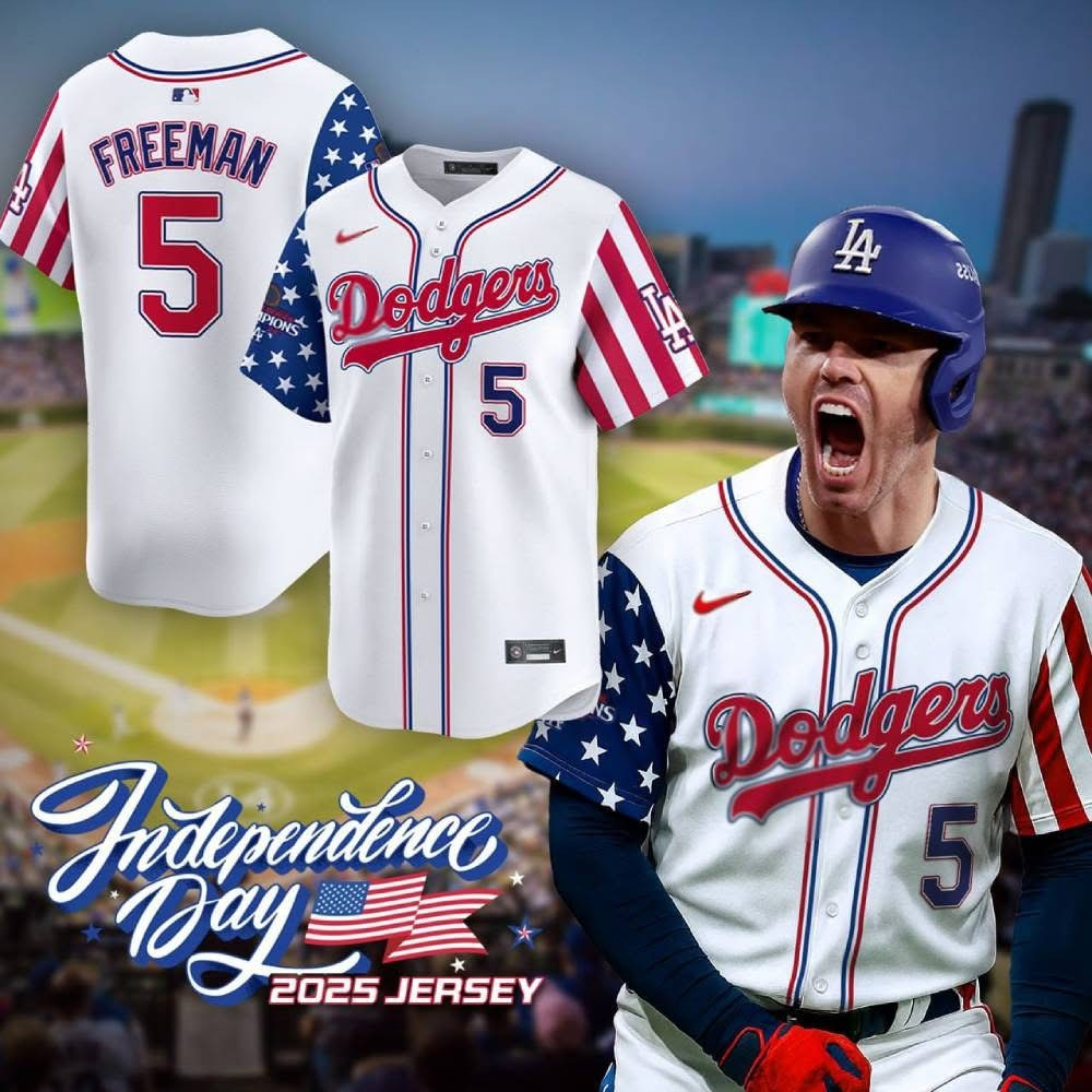 Freddie Freeman Los Angeles Dodgers Jersey MLB Merch 4Th Of July Baseball Fan Gifts 2025
