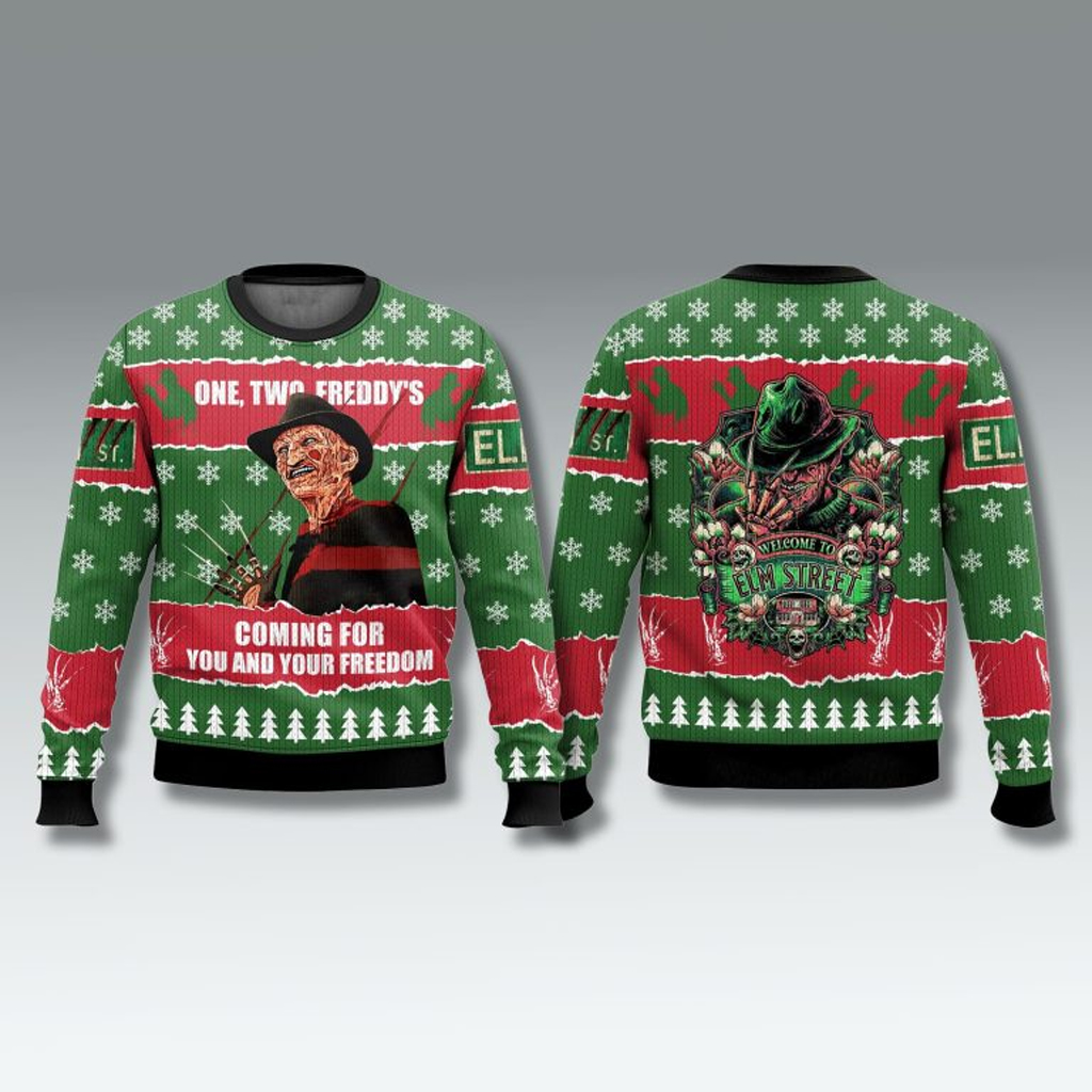 Freddy Krueger Coming For You And Your Freedom Ugly Christmas Sweater Christmas Present For Dad Freddy Krueger Coming For You And Your Freedom Ugly Christmas Sweater Christmas Present For Dad