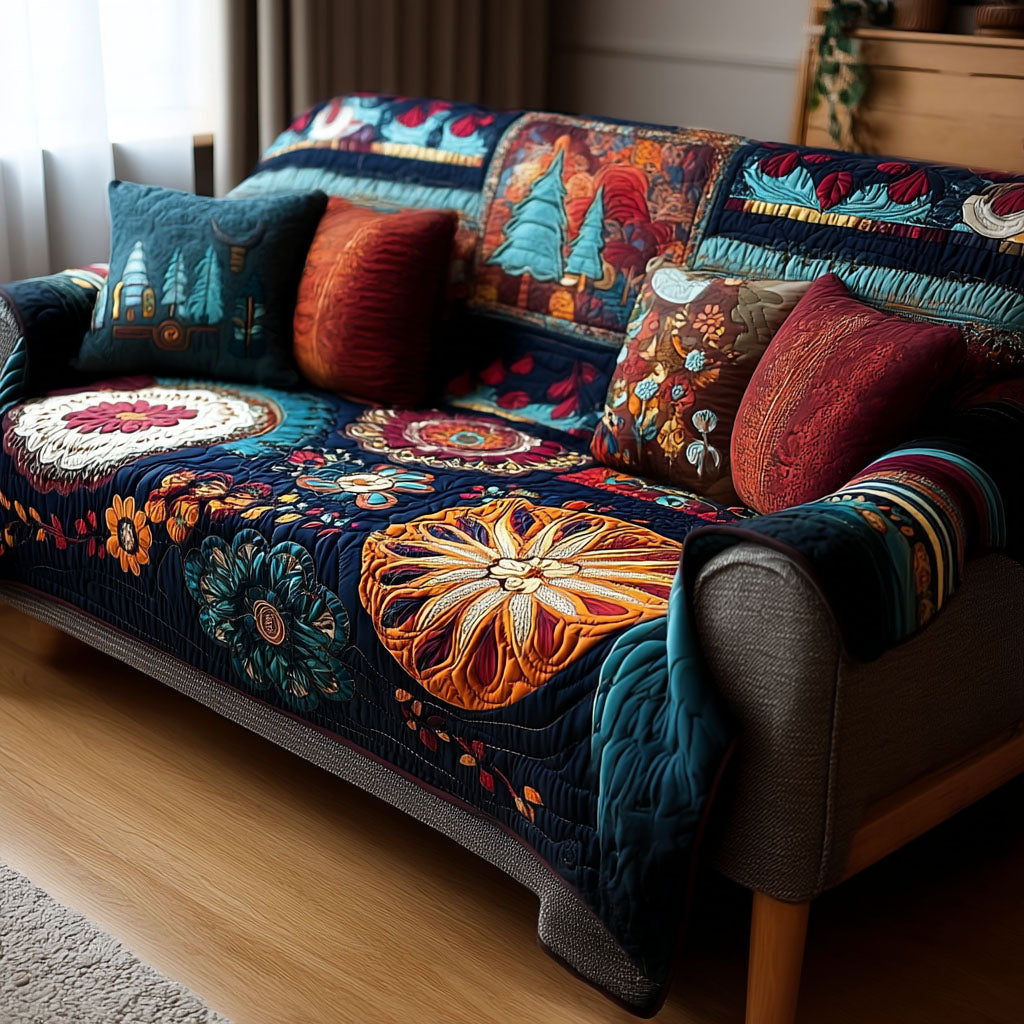 Free Flow Harmony Quilted Sofa Cover Living Room Decorations Gifts For The Hippie Mom