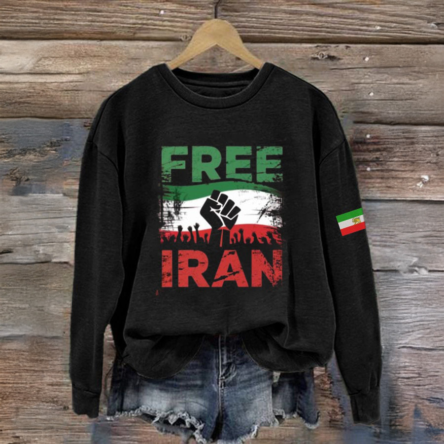 Free Iran Long Sleeve Shirt USA Iran War Apparel Political Gift For Activist