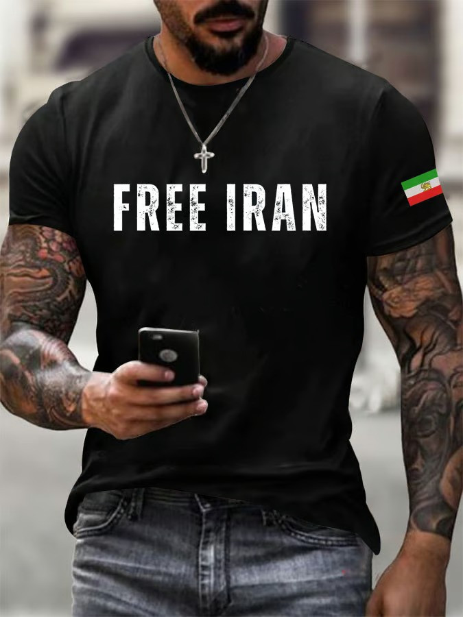 Free Iran T-Shirt Iranian Freedom Protest Shirt Iran Flag Graphic Tee Gift For Human Rights Supporters