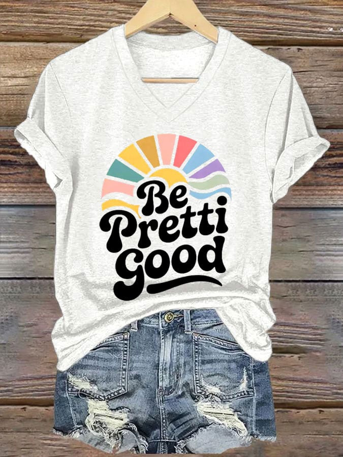 Free Minnesota Be Pretti Good V-Neck T-Shirt I Stand With Minnesota Shirt Gifts For Sister