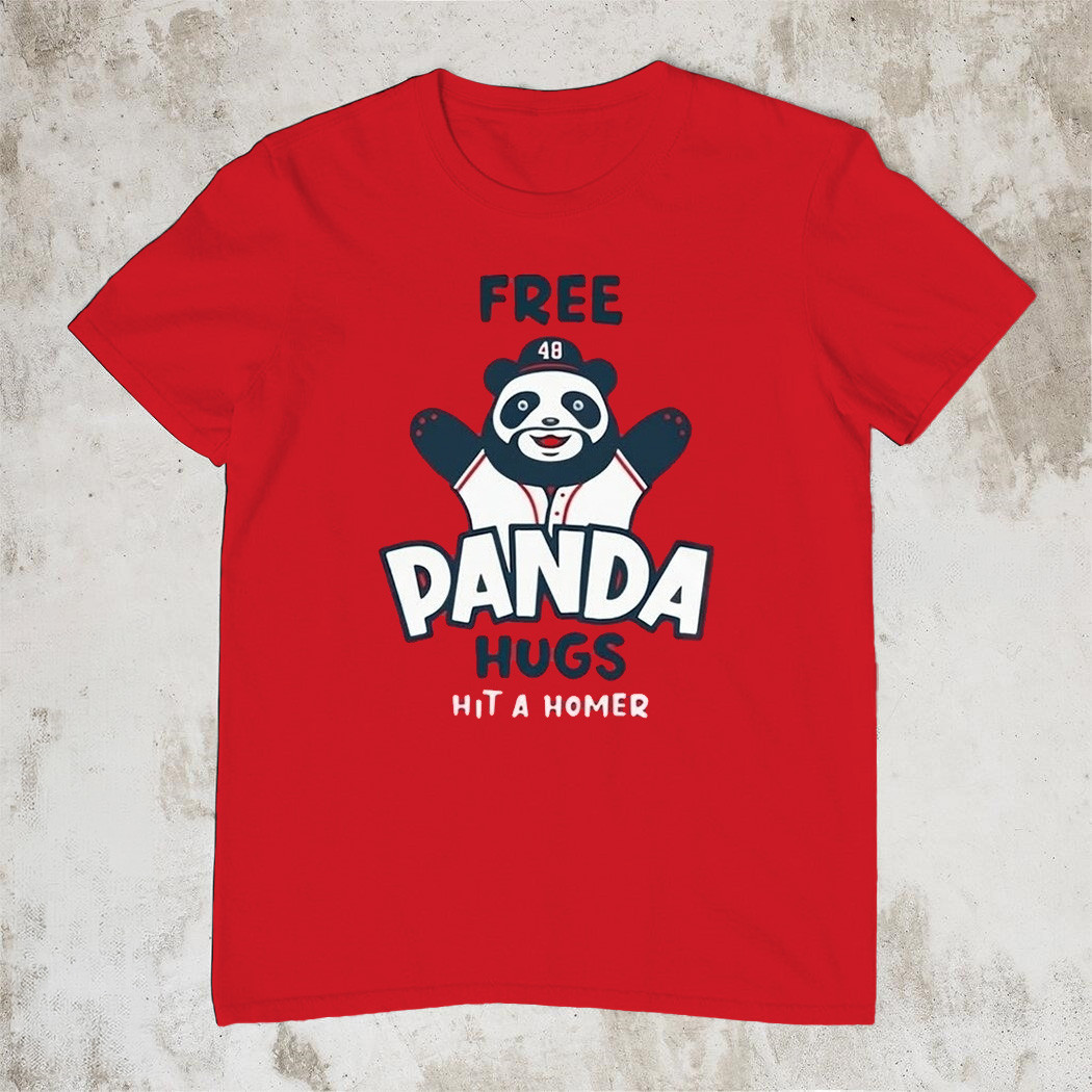 Free Panda Hugs Hit A Homer T-Shirt Atlanta Braves Fan Gear Baseball Gift For Ronald Acuna Fans