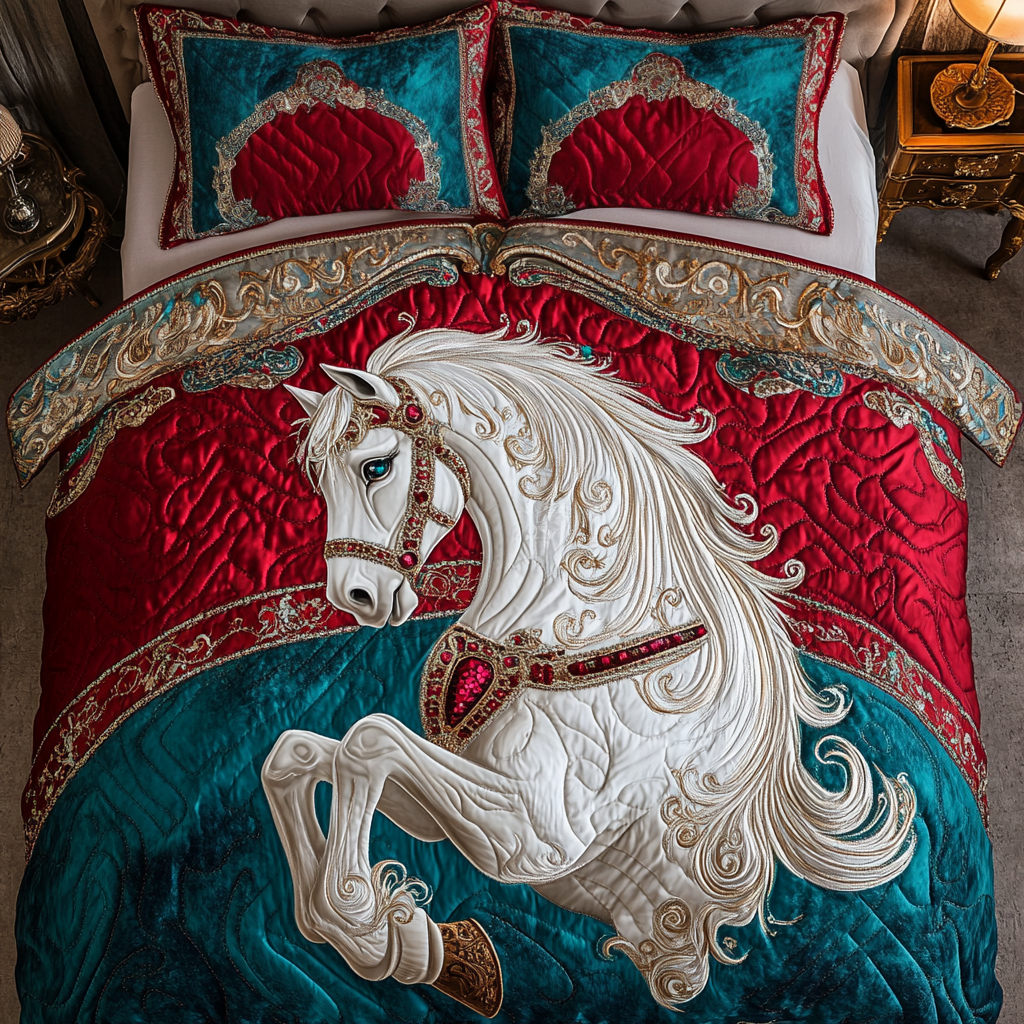 Free Roamer Quilted Bedding Set Bed Decorations Best Gifts For Horse People