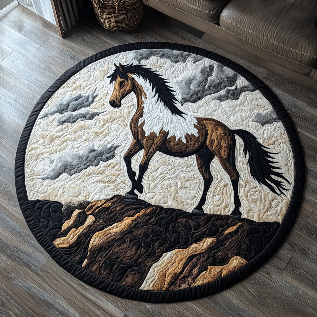 Free Run Quilted Round Mat Entryway Design Ideas Great Gifts For Horse Lovers