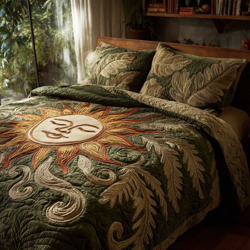 Free Spirit Quilted Bedding Set Bed Room Decoration Hippie Dad Gifts