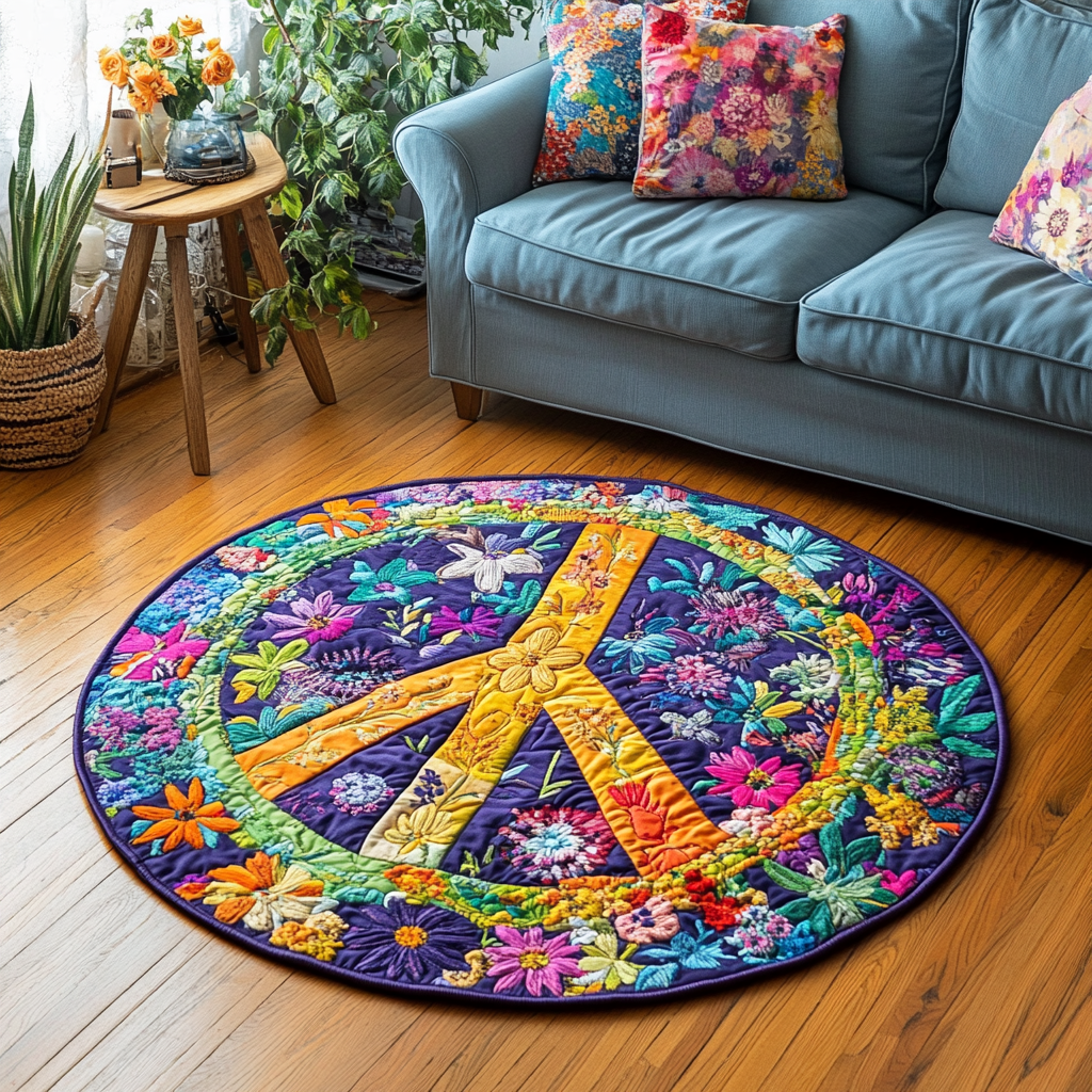 Free Spirit Quilted Round Mat Front Door Decor Good Christmas Gifts For Mom