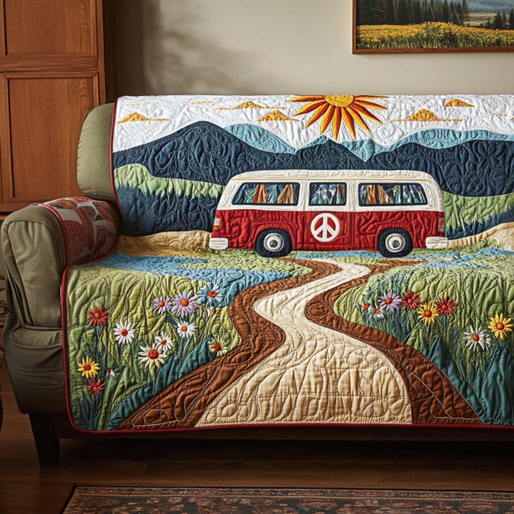 Free Spirit Quilted Sofa Cover Sofa Chaise Cover Hippie Gifts For Him