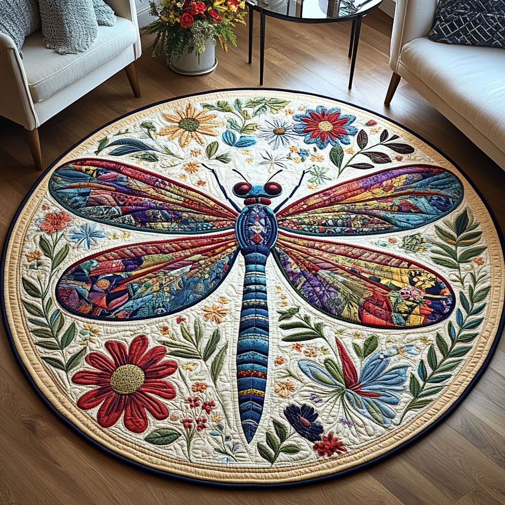 Free Spirit Wings Quilted Round Mat Front Door Entryway Ideas Dragonfly Christmas Gifts