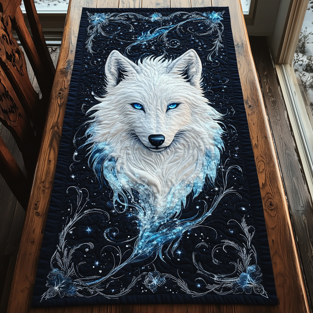 Free Wolf Quilted Table Runner Dining Decor Best Gifts For Wolf Lovers