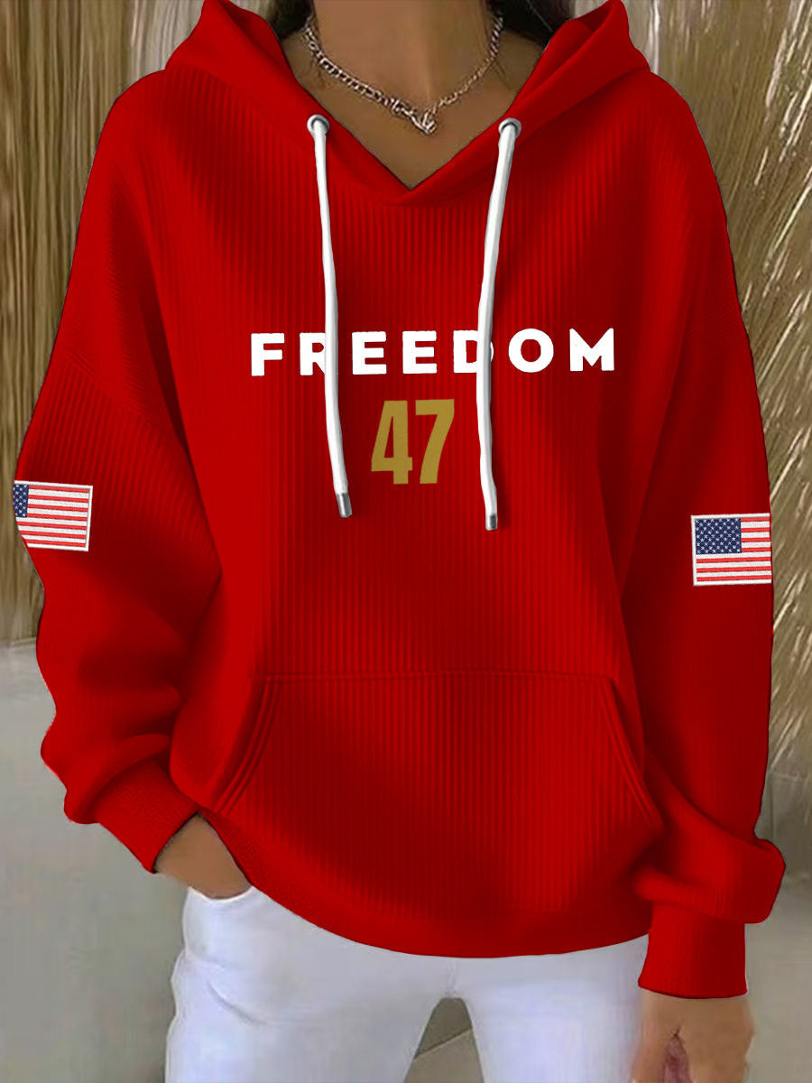 Freedom 47 Flag Hoodie Red Turning Point Usa Clothing