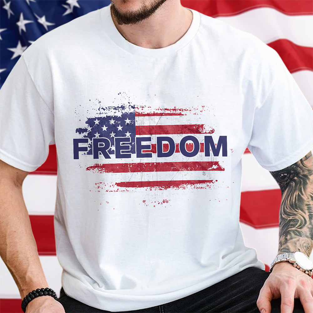FREEDOM America Flag Charlie Kirk Memorial Bright Shirt Gift for Patriots