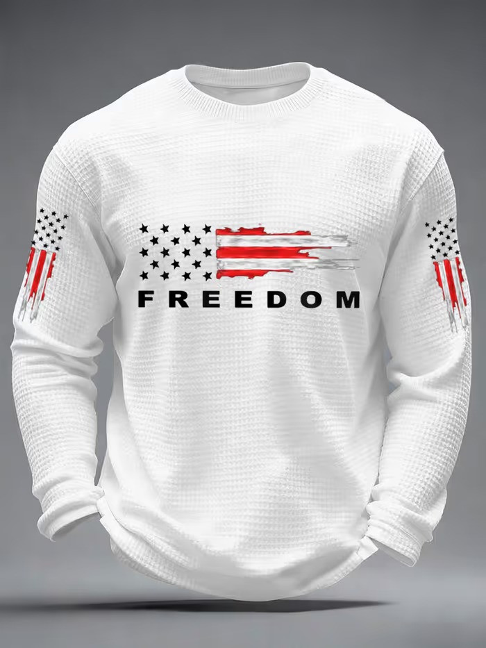 Freedom American Stars Long Sleeve Shirt USA Patriotic Apparel Best Independence Day Gift For Family