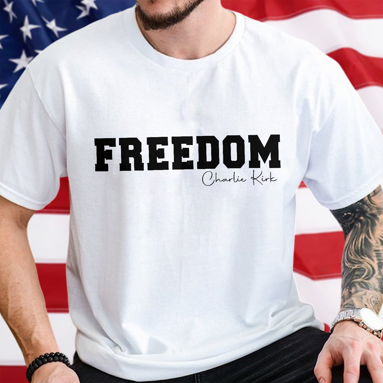 Freedom Charlie Kirk Bright Shirt Gift for Charlie Kirk Supporters