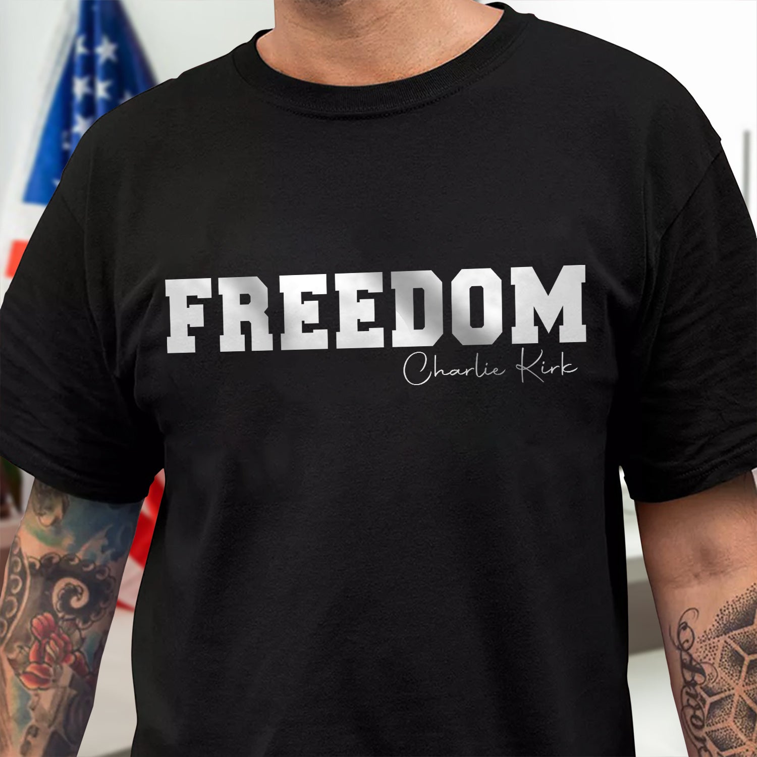 Freedom Charlie Kirk Dark Shirt Gift for Charlie Kirk Supporters