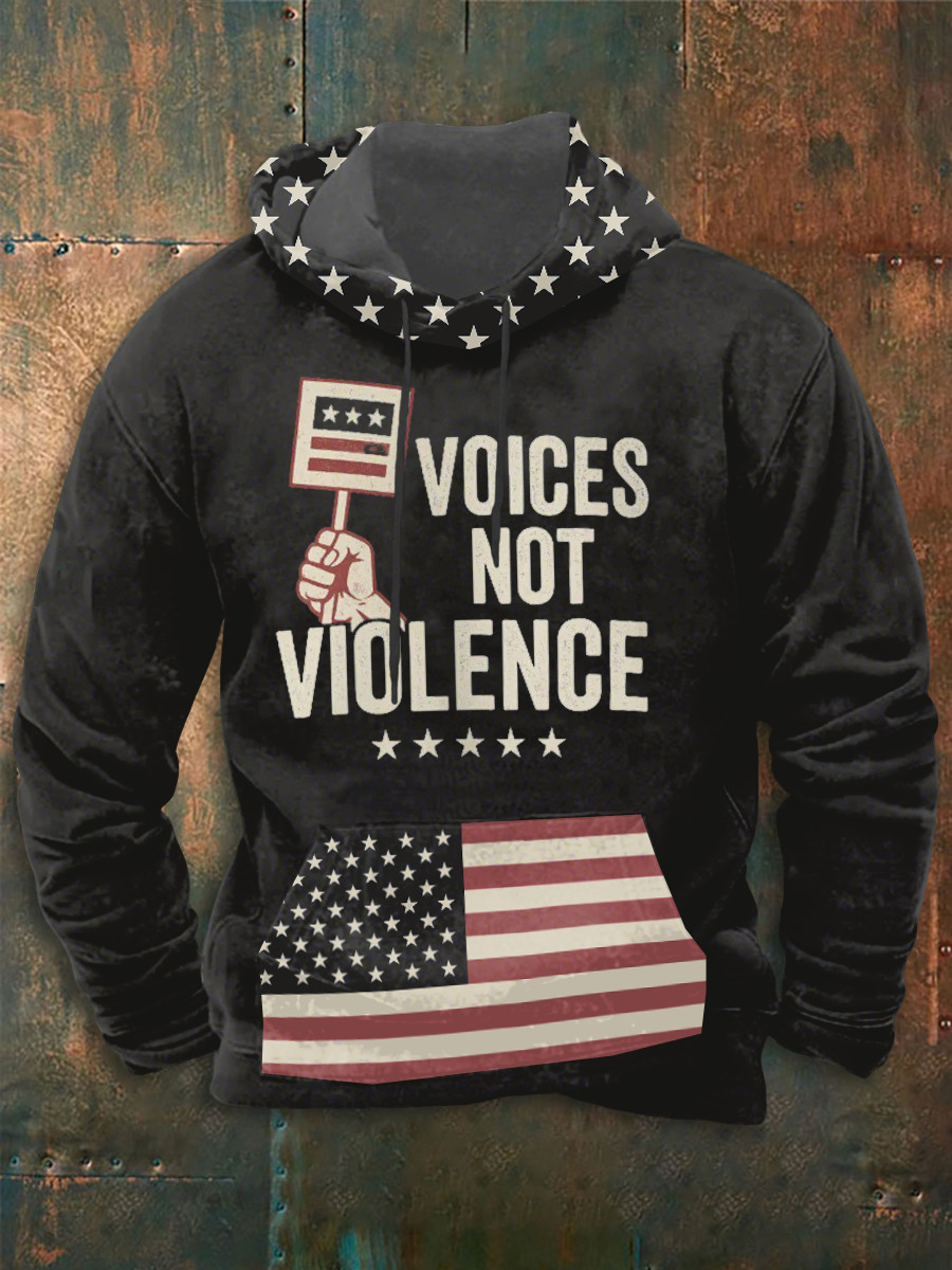 Freedom Charlie Kirk Hoodie Voices Not Violence U.S Flag Charlie Kirk 47 Supporter Merch