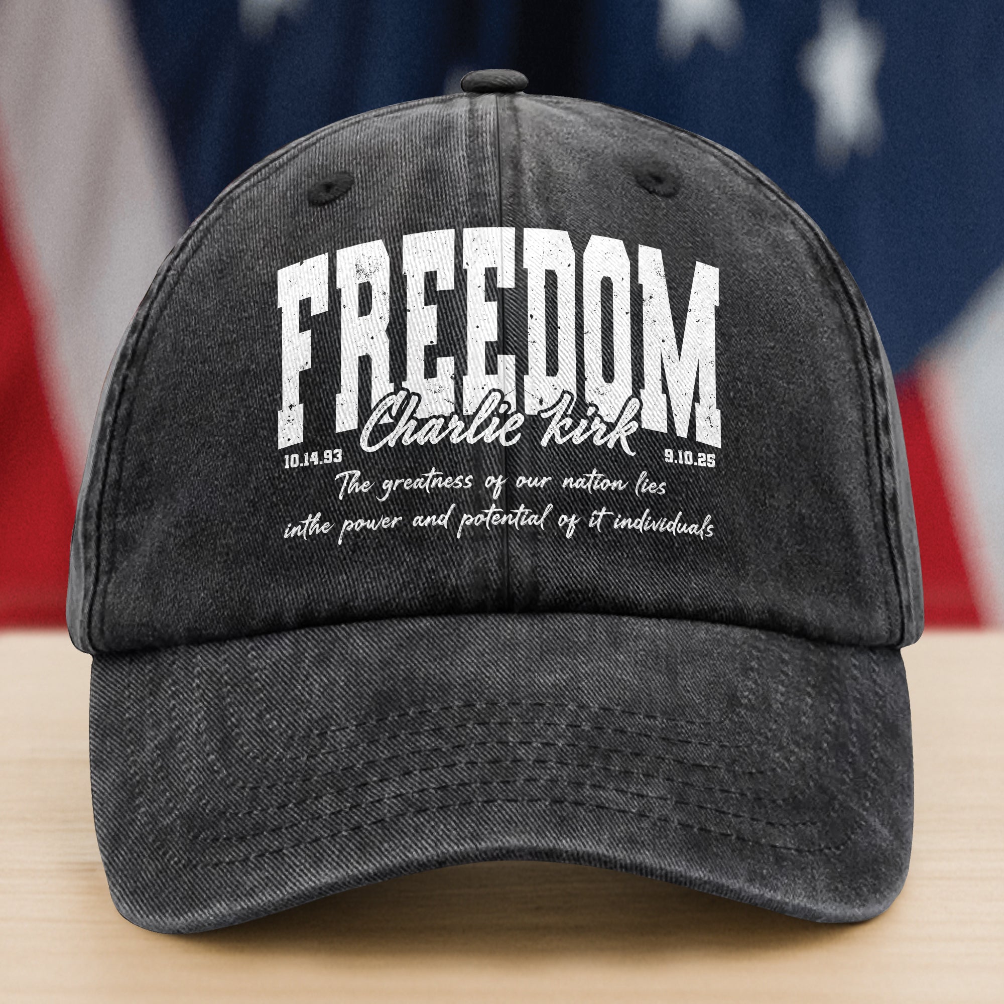 Freedom Charlie Kirk Human Rights Washed Baseball Cap Gift for Grandpa Veteran