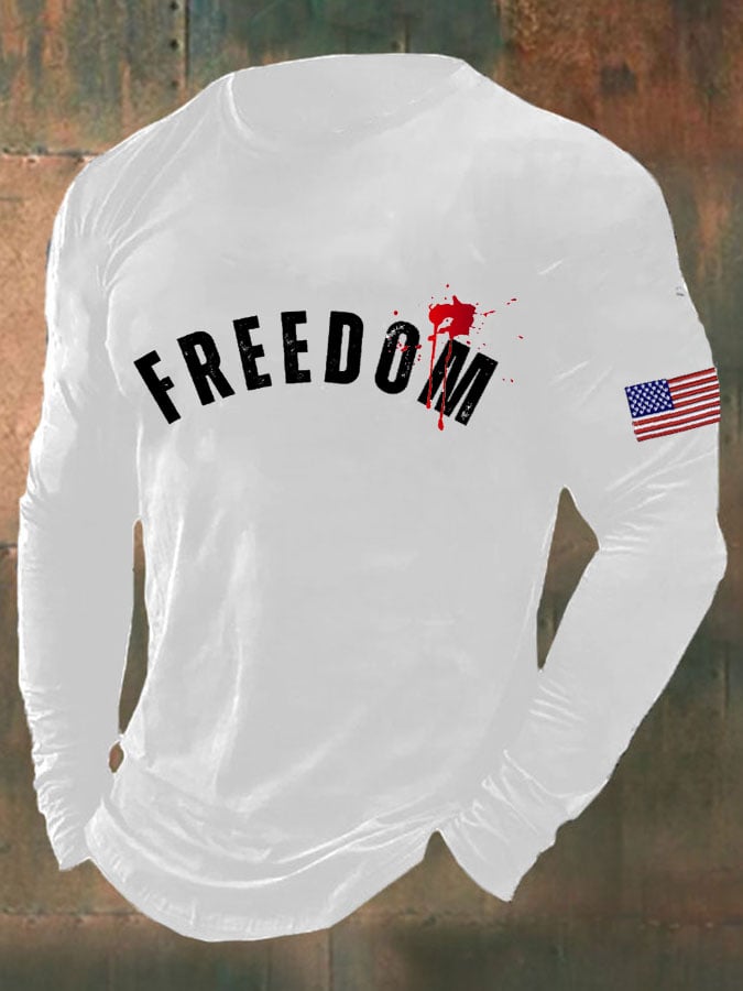 Freedom Charlie Kirk Long Sleeve Shirt Bloody Freedom RIP Charlie Kirk 47 Merch