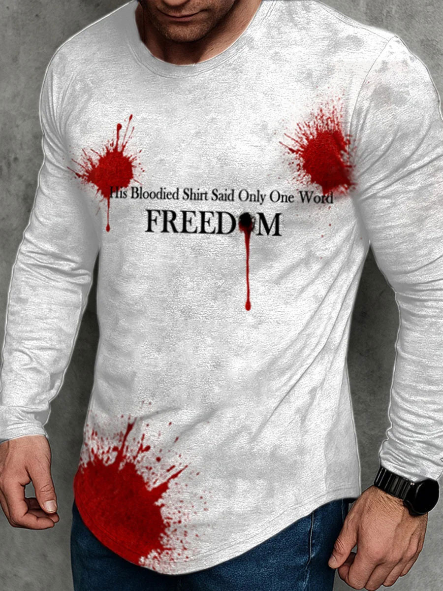 Freedom Charlie Kirk Long Sleeve Shirt Freedom Bloody Charlie Kirk 47 Memorial Charlie Shirt