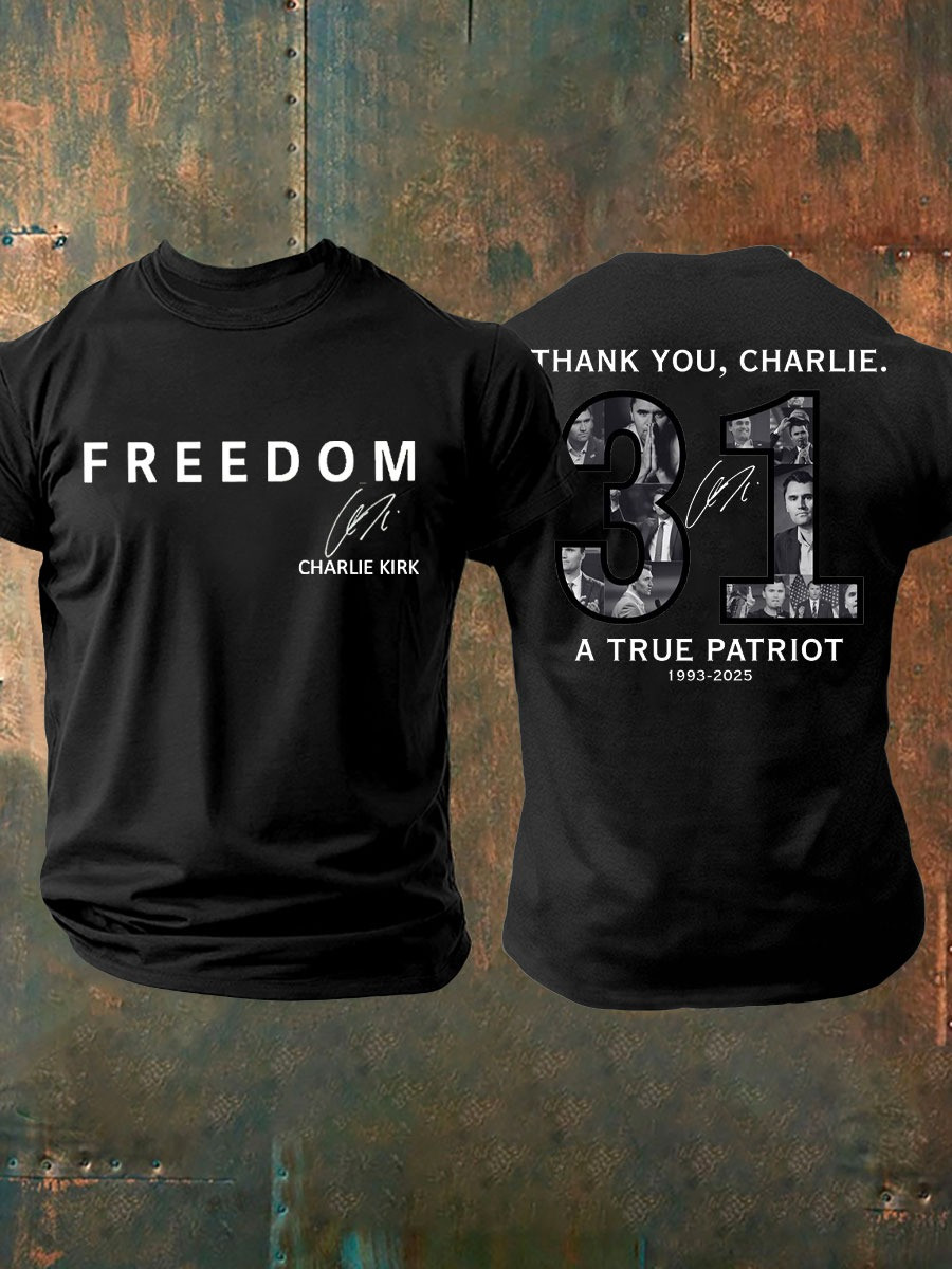 Freedom Charlie Kirk Memorial T-Shirt Thank You 31A True Patriot Memorial Gifts Shirt