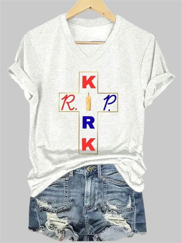 Freedom Charlie Kirk Merch V-neck Shirt RIP Kirk TPUSA Freedom Merch