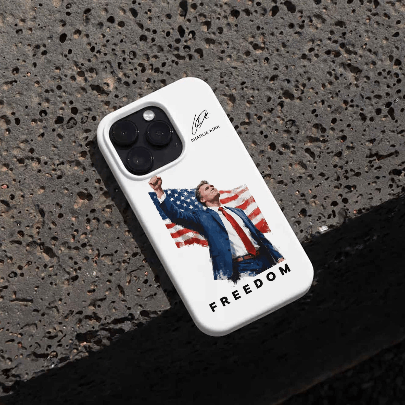 Freedom Charlie Kirk Phone Case Charlie Kirk Legends Never Die IP Turning Point USA Merch