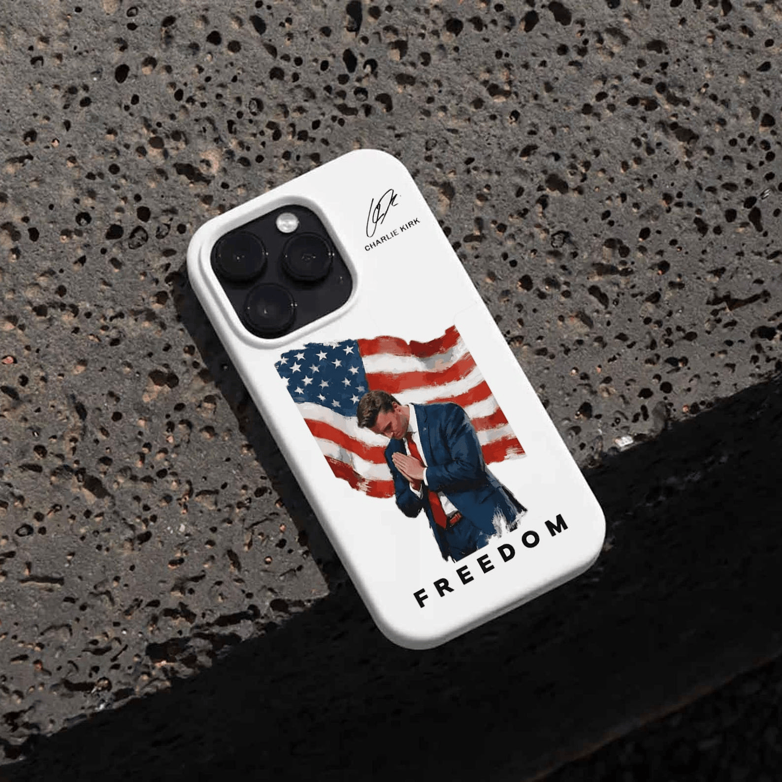 Freedom Charlie Kirk Phone Case Patriot Charlie Signature Phone Cover Turning Point USA Merch