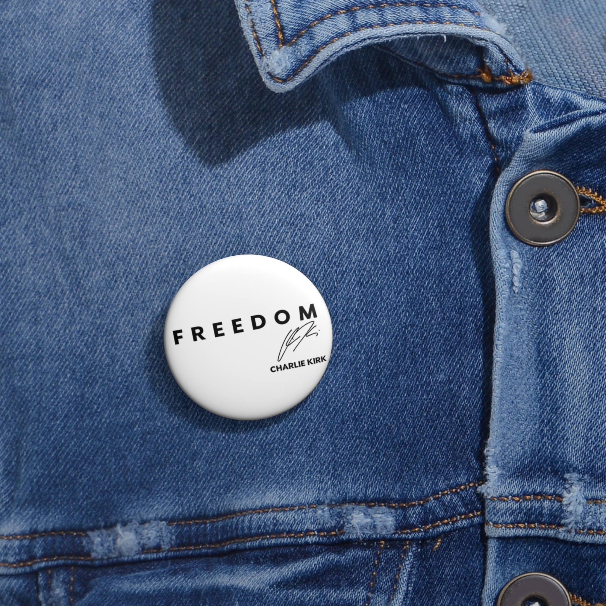 Freedom Charlie Kirk Pin Button Political Pin Charlie Kirk Memorial Pin