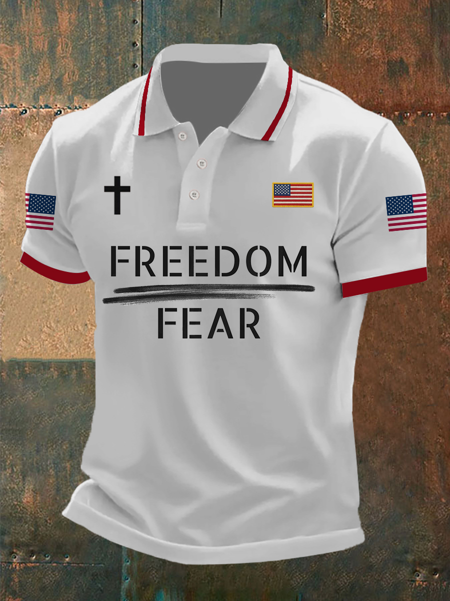 Freedom Charlie Kirk Polo Shirt Freedom Fear Charlie Kirk 47 Memorial Charlie Kirk Apparel