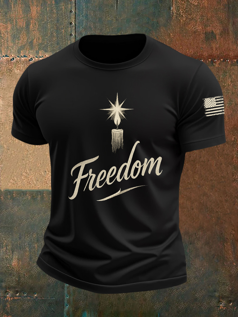 Freedom Charlie Kirk Short Sleeve T-Shirt Freedom Charlie Kirk 47 Memorial Charlie Kirk Merch
