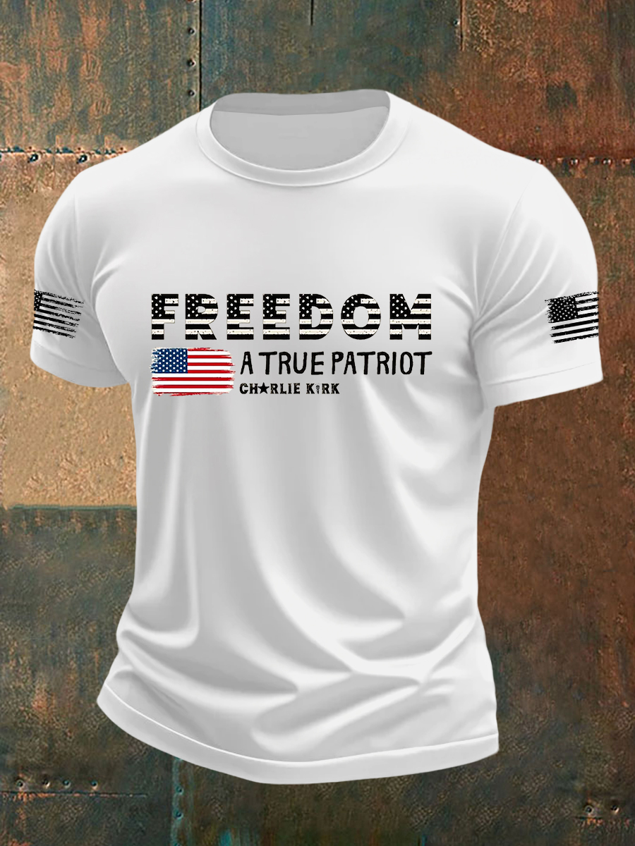 Freedom Charlie Kirk T-Shirt A True Patriot 2025 Charlie Kirk 47 Memorial Charlie Kirk Clothing