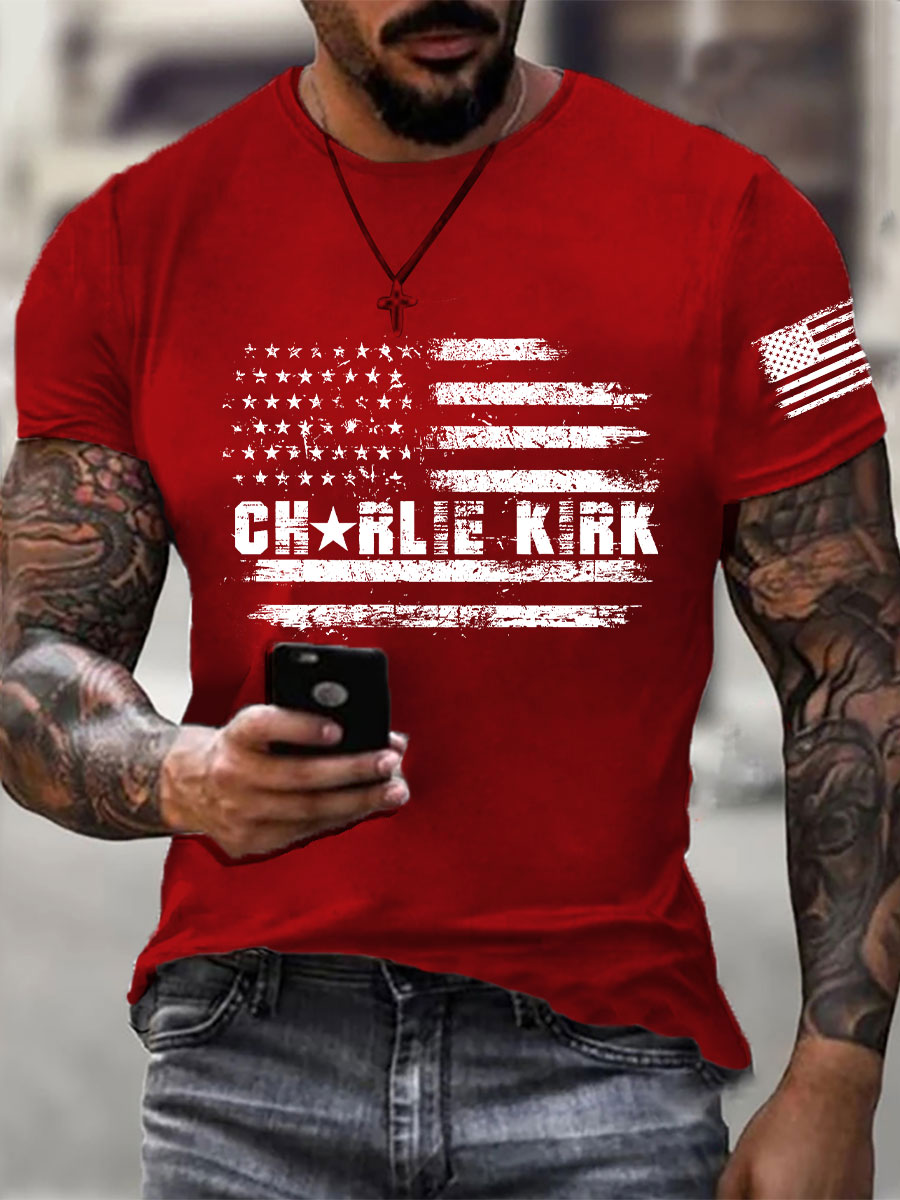 Freedom Charlie Kirk T-Shirt A True Patriot CK 47 U.S Flag Best Proud Charlie Apparel