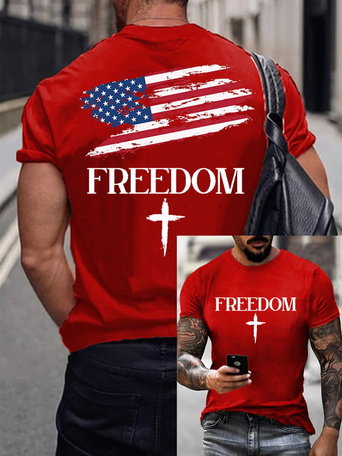 Freedom Charlie Kirk T-Shirt American Flag Freedom TPUSA Merch Gifts For Him