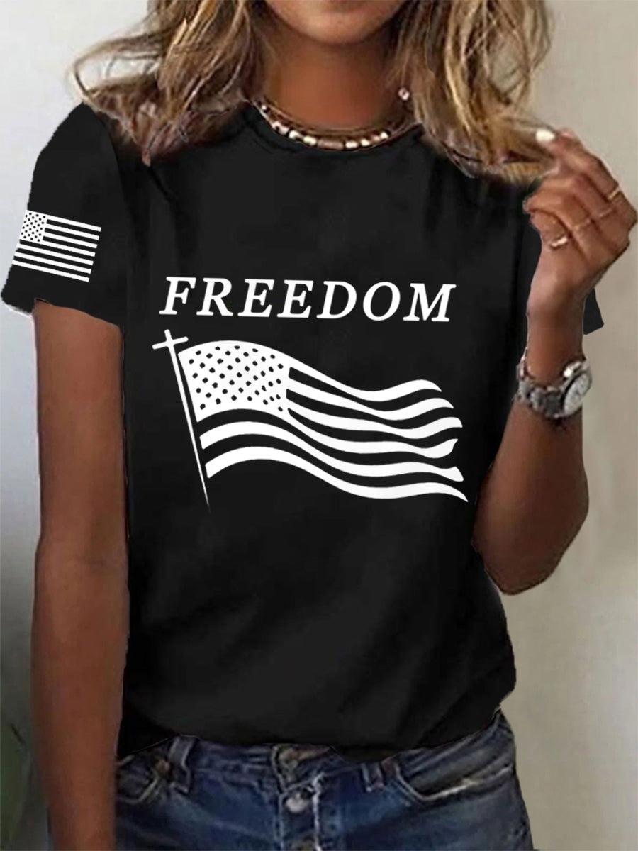 Freedom Charlie Kirk T-Shirt American Flag Tpusa Freedom Merch Gifts For Her
