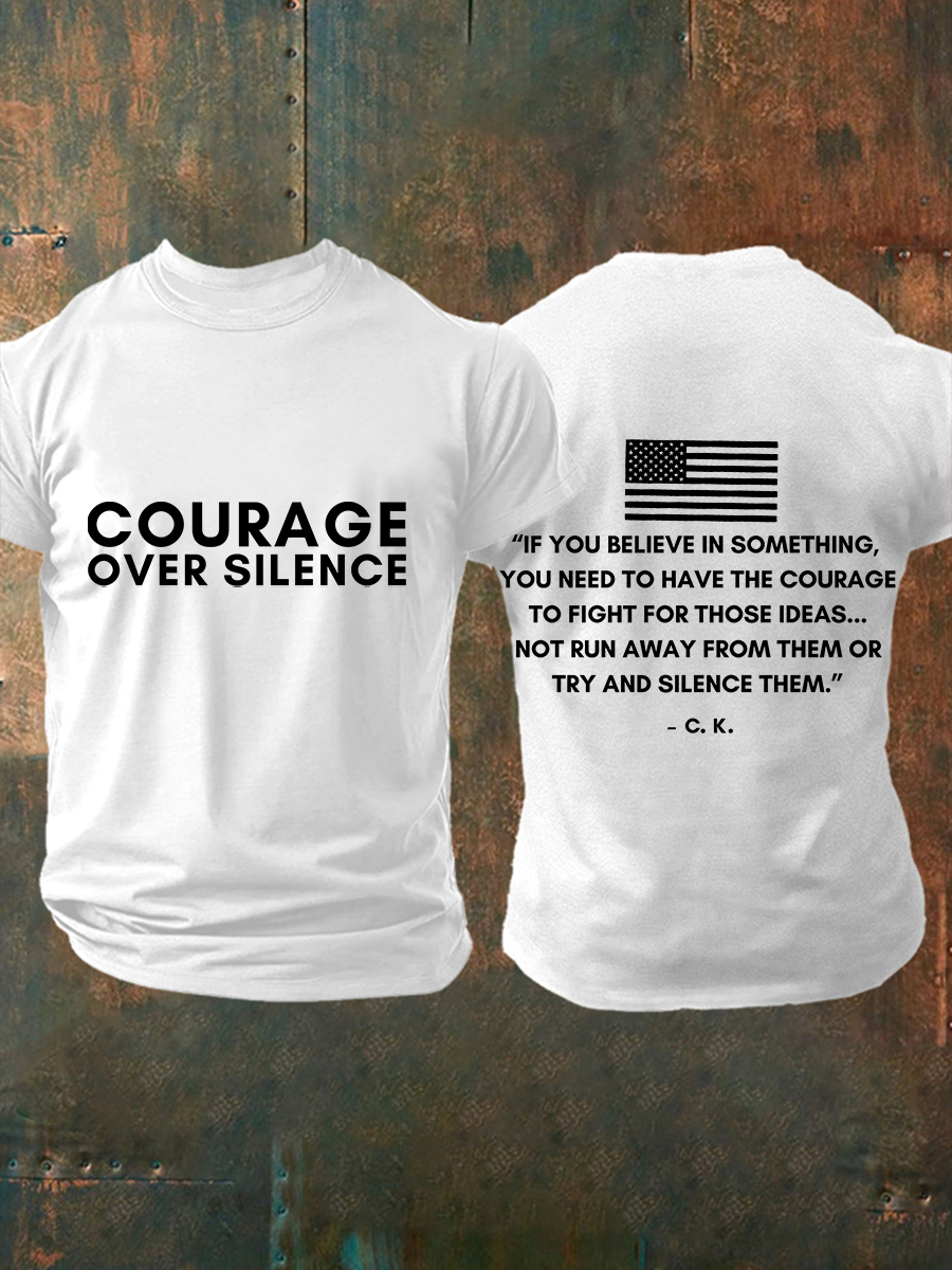 Freedom Charlie Kirk T-Shirt Courage Over Silence Charlie Kirk 47 Memorial Charlie Kirk Gifts