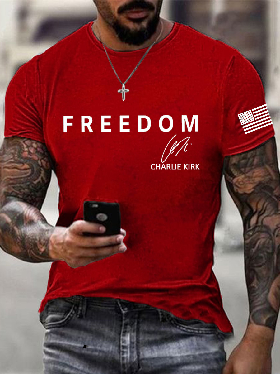 Freedom Charlie Kirk T-shirt Freedom 47 Signed Memorial Live Free Charlie Kirk Shirt