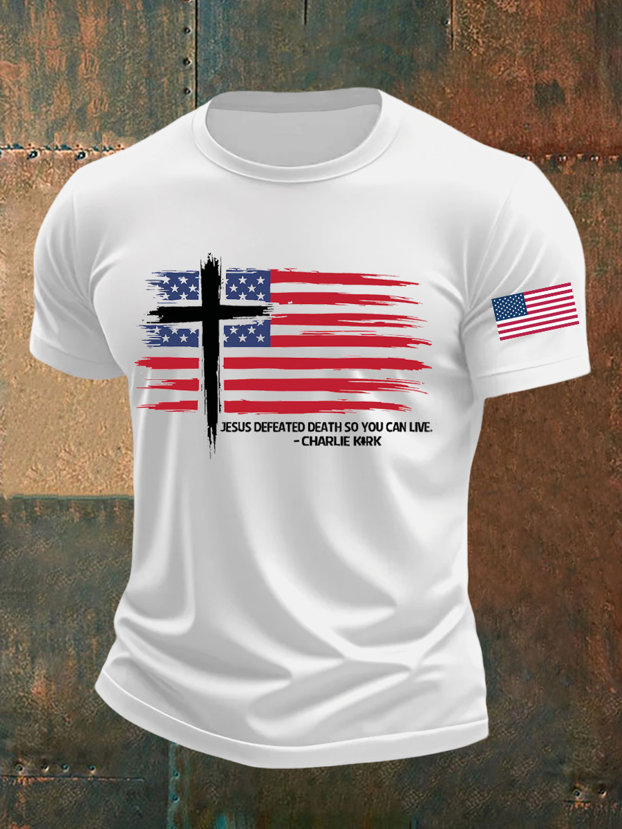 Freedom Charlie Kirk T-Shirt Jesus Defeated Death Charlie Kirk 47 Best Charlie Kirk Apparel