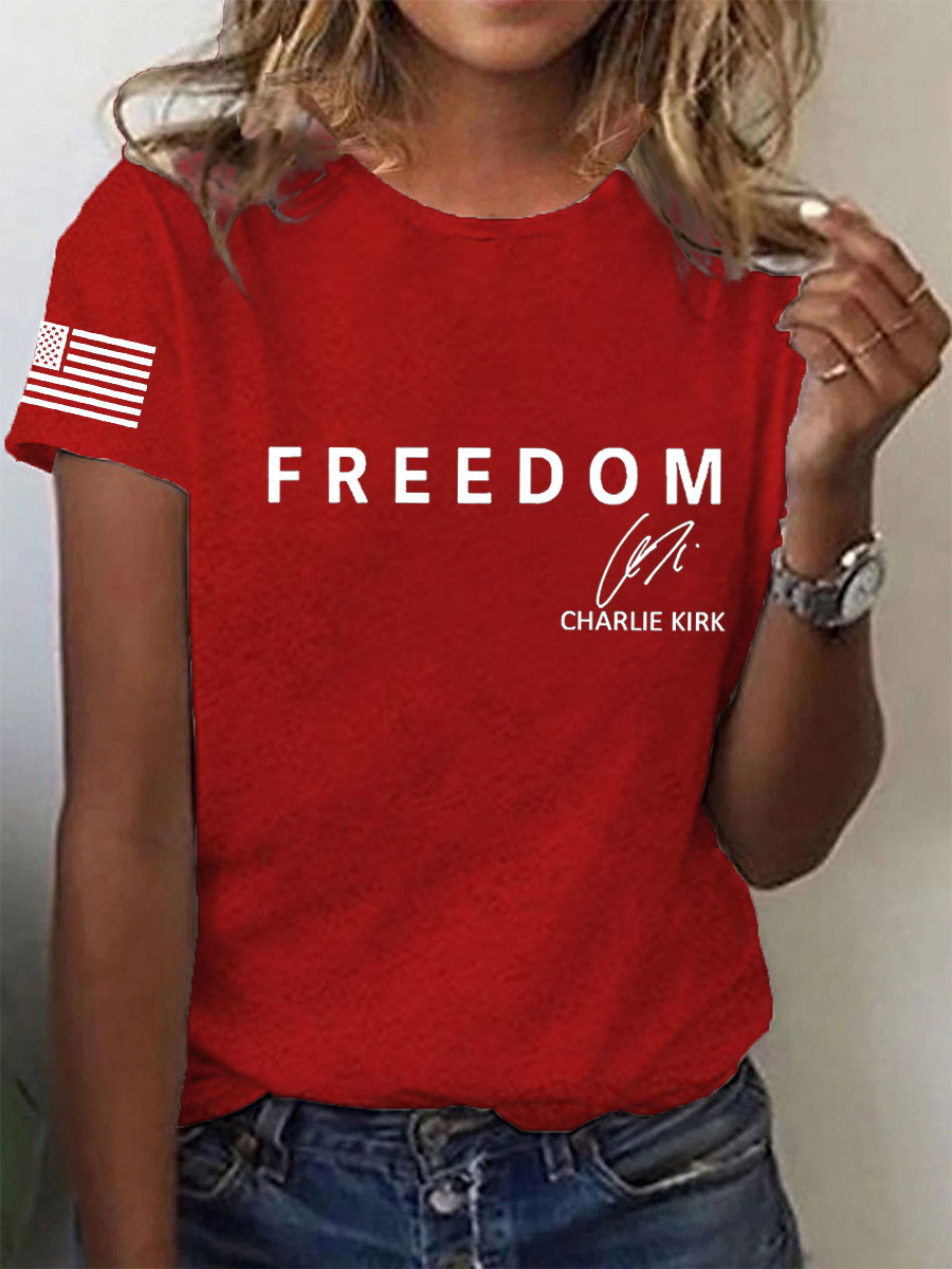 Freedom Charlie Kirk T-shirt R.I.P Charlie Kirk 47 Signed Tribute Shirt Charlie Kirk Wore