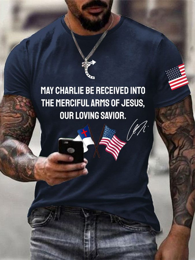 Freedom Charlie Kirk T-Shirt The Merciful Arms Of Jesus Charlie Kirk 47 Proud CK Apparel